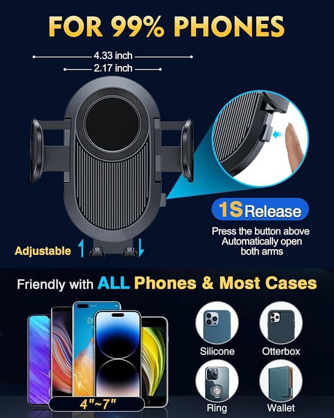 New Upgraded Phone Holders for Your Car Steel-Hook Clip Military-Grade - Image 6