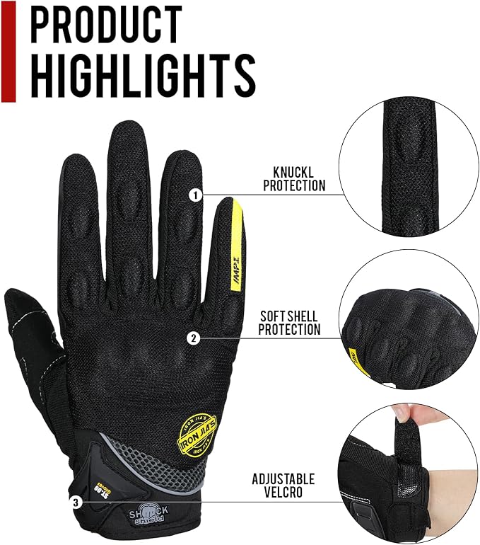 BORLENI Motorcycle Riding Gloves Touch Screen Full Finger Glove Motocross Road - Image 5