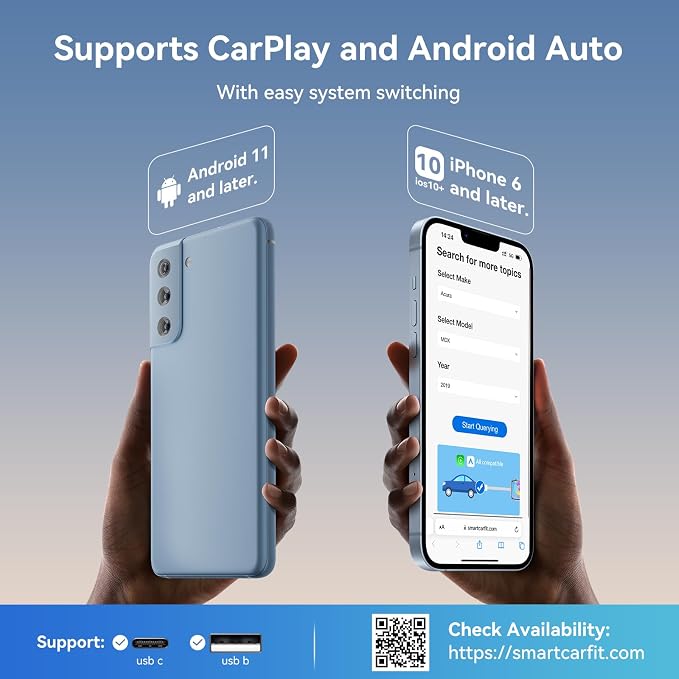 Wireless CarPlay Adapter for iPhone, 2 in 1 Wireless CarPlay and Android Auto - Image 6