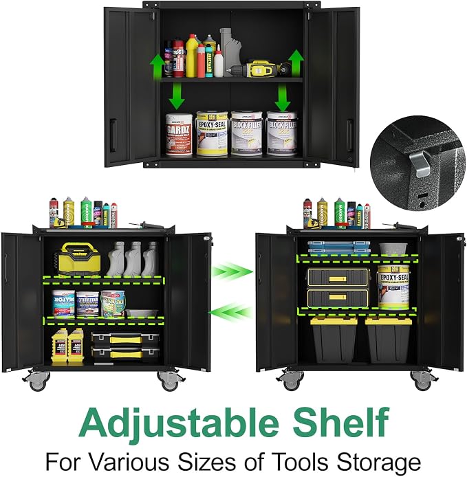 Metal Tool Cabinet, Garage Storage Cabinet System, Wall Cabinet & Locking - Image 3