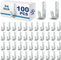 Gisafai 100 Pcs Cable Support J-Hook, 3/4 Inch Metal Garage Hooks by Gisafai