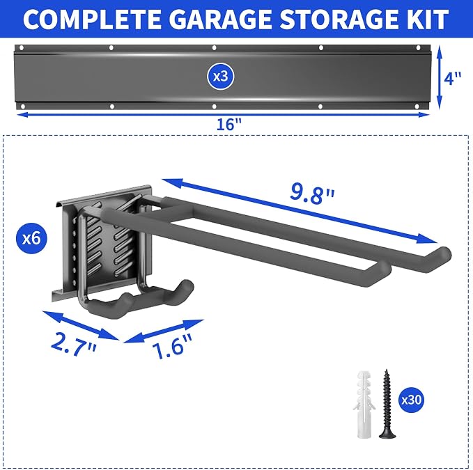 Garage Organization Tool Organizer Wall Mount, 48inch Heavy Duty Garden Tool - Image 7
