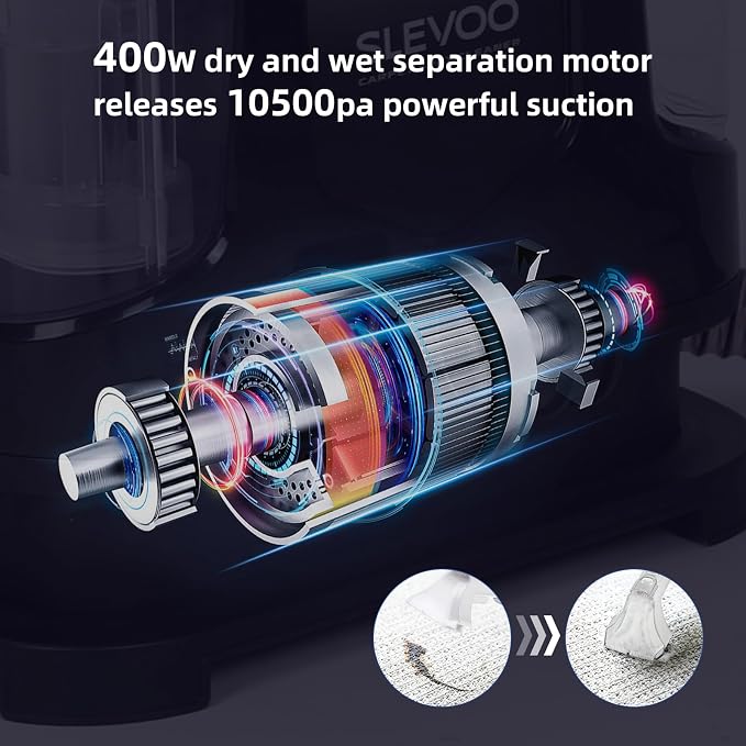 Carpet Cleaner Machine 10.5Kpa Strong Suction, 400W Powerful Motor, Portable - Image 5