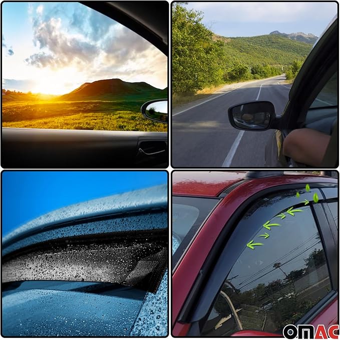 OMAC Window Visor Vent Rain Guard Deflector - Image 5