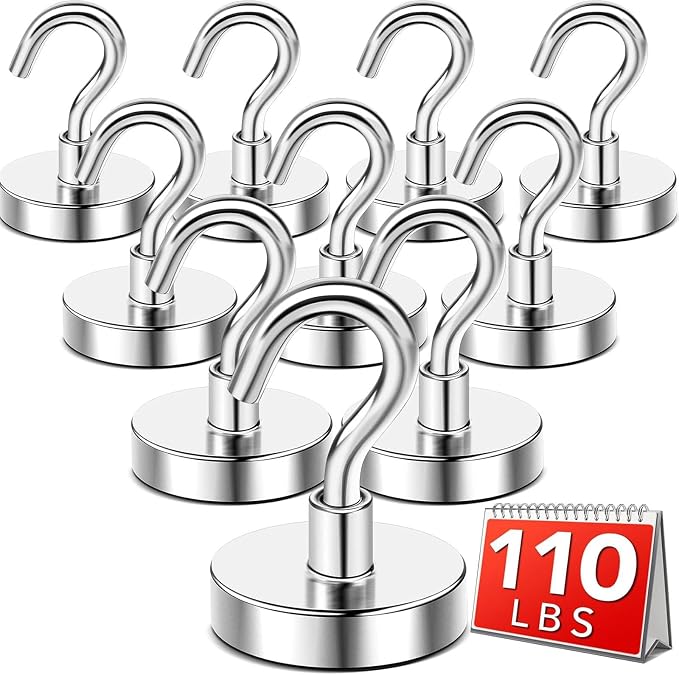 DIYMAG Magnetic Hooks, 110 lb Heavy Duty Strong Magnet by DIYMAG