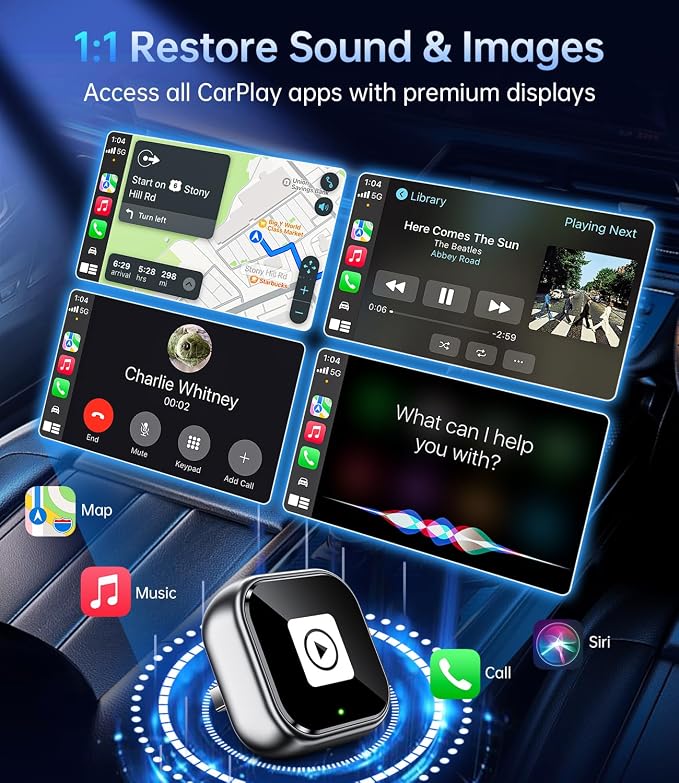 Wireless Carplay Adapter, 2025 Upgrade Mini USB Design - Image 5