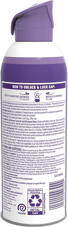 Lysol Air Sanitizer Spray with Odor Eliminator - Image 2