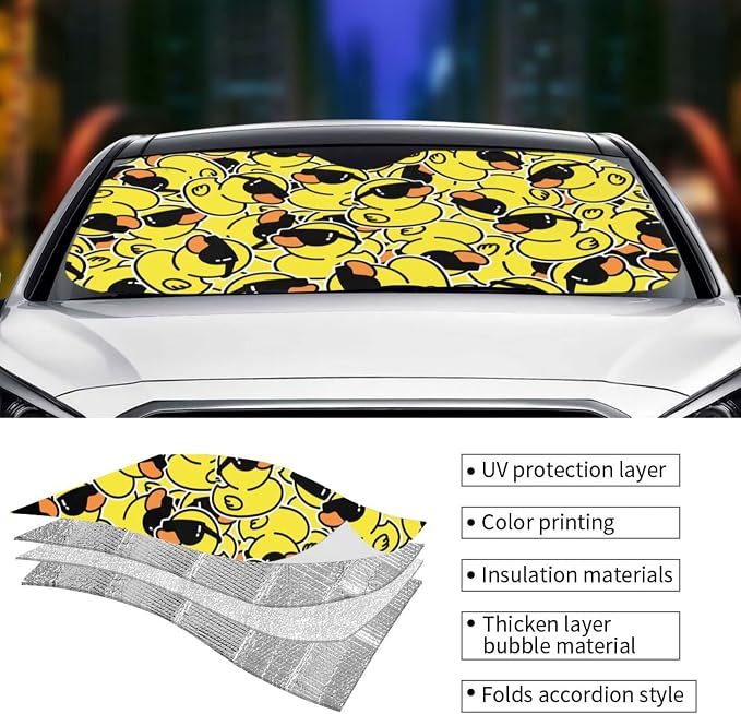 Duck Car Windshield Sunshade Front Window Sun Visor Protector Foldable Shield - Image 4