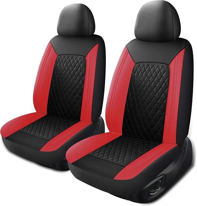 Car Seat Covers, Breathable and Waterproof Front Seat Covers, Luxury PU by HChengkikz