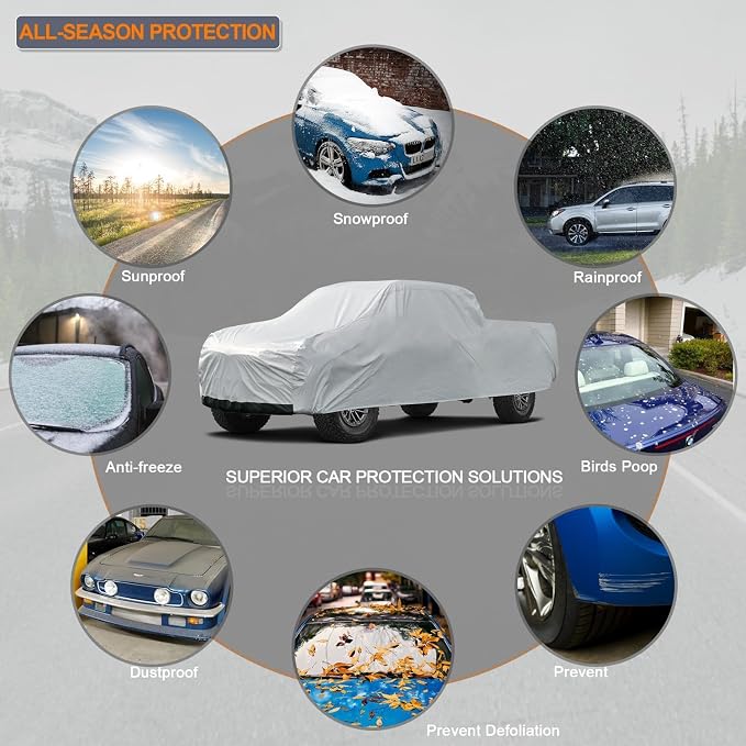 Kayme 6 Layers Truck Cover Waterproof All Weather, Heavy Duty Outdoor Pickup - Image 5