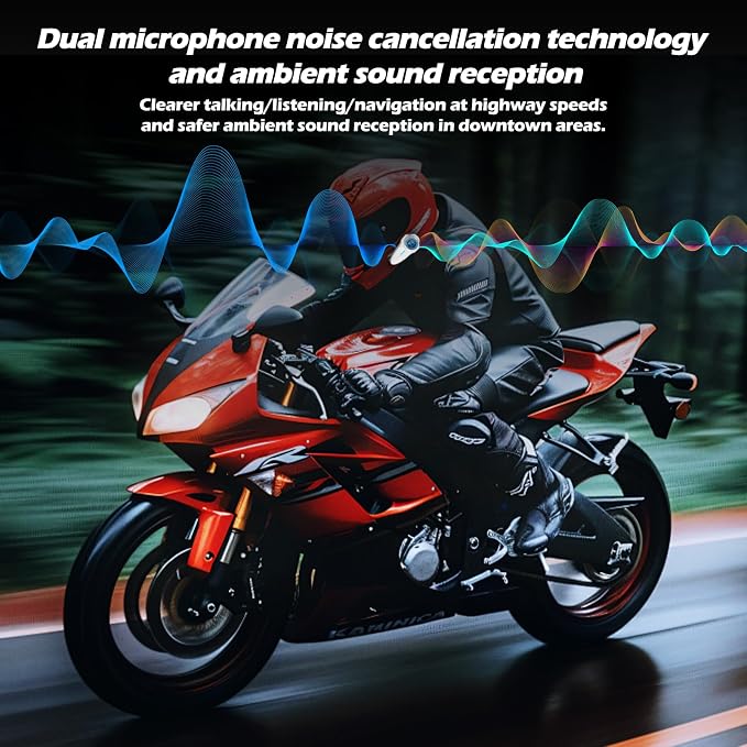 Motorcycle Bluetooth Headset T2Plus Dual Chip MESH Intercom 10-Way Motorcycle - Image 5