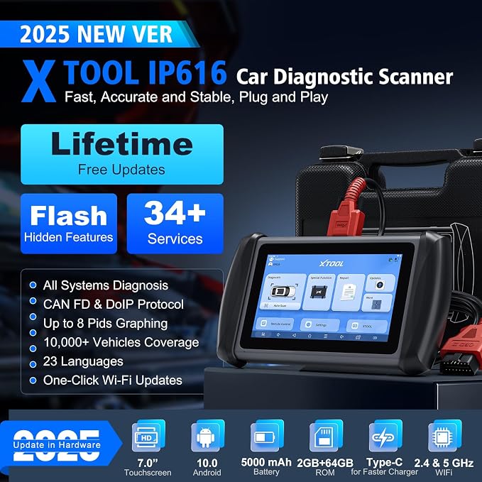 XTOOL IP616 V2.0 OBD2 Scanner Diagnostic Tool - Image 2