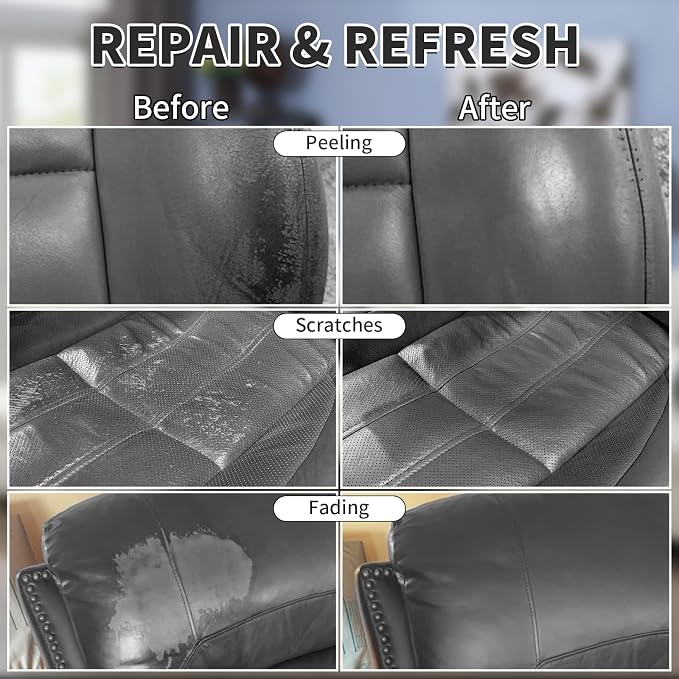 Dark Gray Leather Recoloring Balm, Leather Couch Scratch/Stain Remover - Image 3