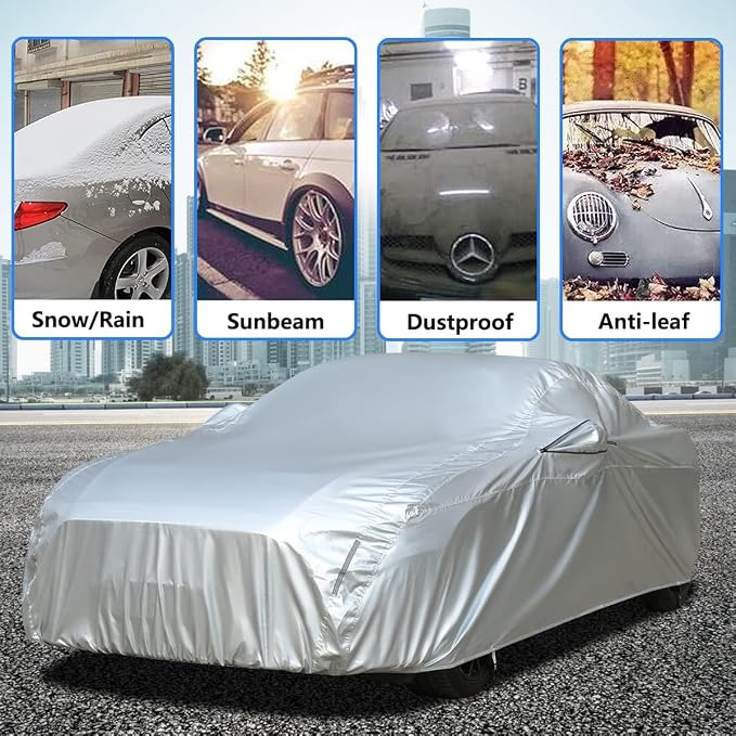 Tecoom Car Cover Waterproof All Weather, Light Shell UV-Proof Windproof Indoor - Image 5
