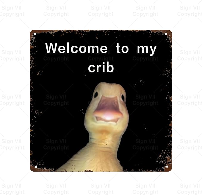Welcome To My Crib Space Vintage Metal Tin Sign Bar Cafe Garage Cave Home Room by Unknown
