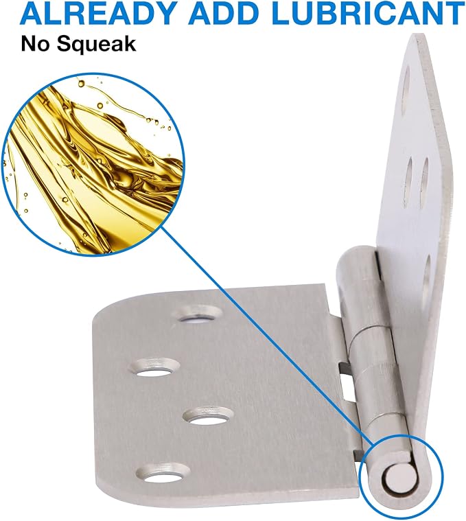 12 Pack 4 Inch Nickel Door Hinges Satin/Brushed Nickel Door Hinges 4 in x 4" - Image 3