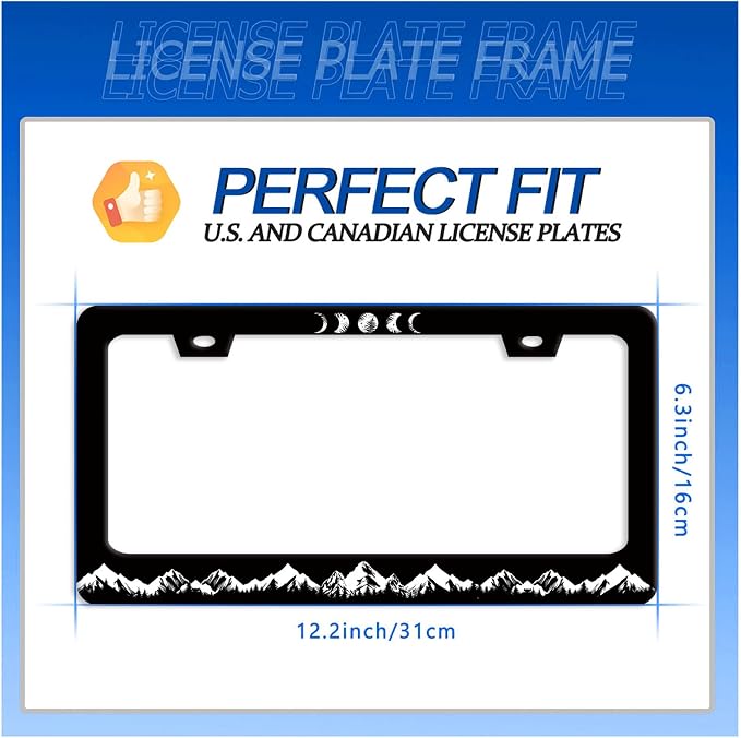 Moon Phase License Plate Frame Mountains Forest License Plate Stainless Steel - Image 7