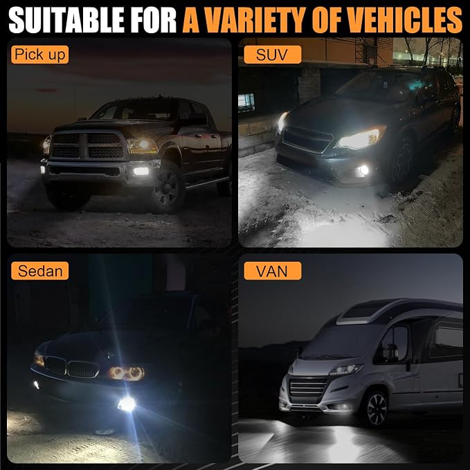 9005 LED Fog Bulbs, Super Bright HB3 LED Fog Light 6500K Cool White - Image 6