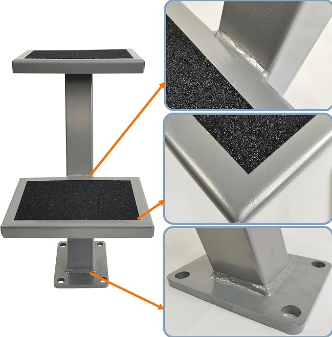 Universal 2 Double Steps Boat Trailer Ladder Boarding Step Fit - Image 3