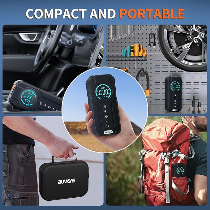 5000A Jump Starter with Air Compressor, 150PSI Battery Jumper Starter Portable - Image 7
