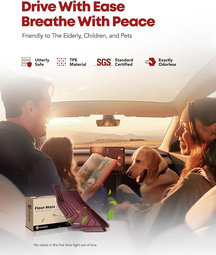 YHTAUTO Custom Fit Red Car Floor Mats - Image 4