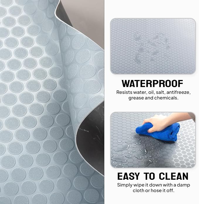 TUFFIOM 7.5x17 FT Garage Floor Mat, Coin Plate Sheet PVC Roll - Image 2