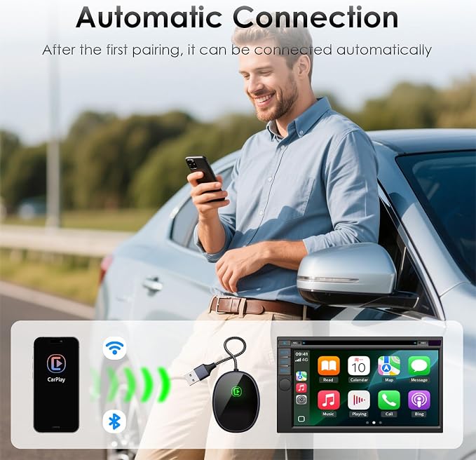Wireless CarPlay Adapter for Apple iPhone 2025 Upgraded, Converts Wired to - Image 4