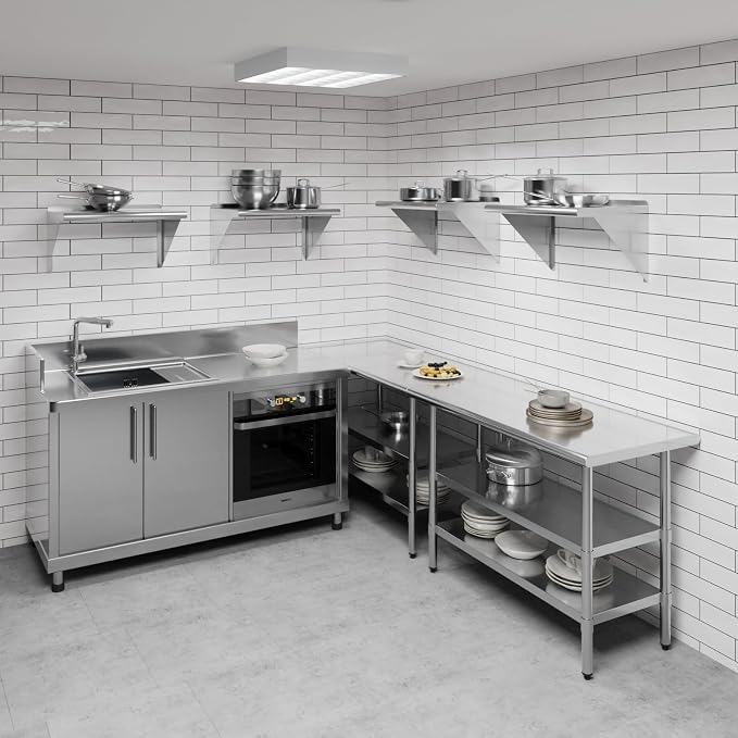 AmGood 24" Long X 16" Deep Stainless Steel Wall Shelf | NSF Certified | - Image 2