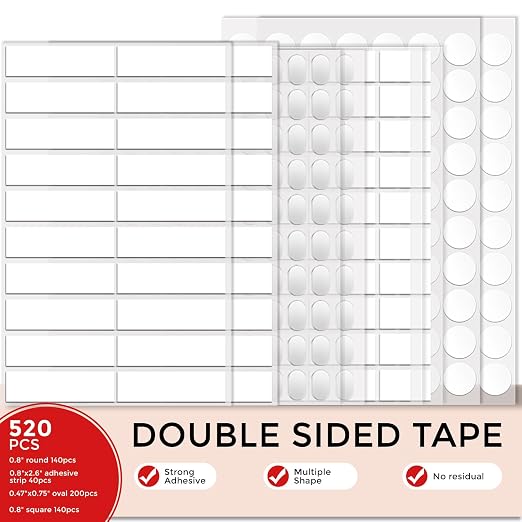 520pcs Double Sided Tape Wall Nano Sticky Dots Mounting Putty Two Sided by Fengnuo