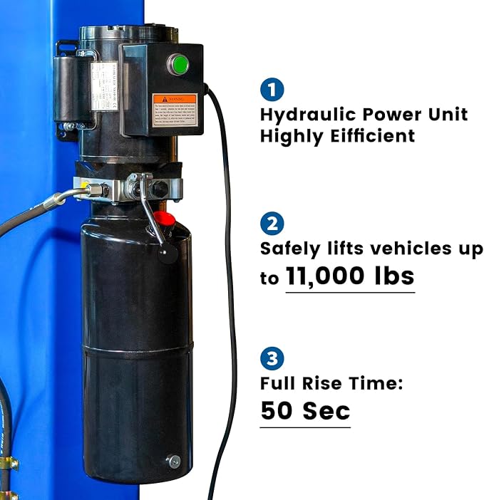 110V Two Post Car Lift 11, 000 LBS Overhead Heavy Duty 2 Posts Auto Hoist Truck - Image 3