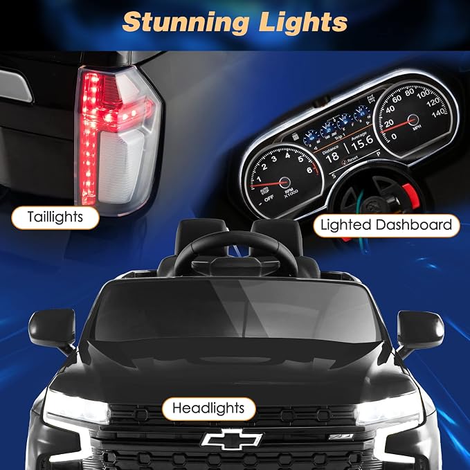 HONEY JOY Ride On Truck, 12V Licensed Chevrolet Tahoe, Chevy Electric Vehicle - Image 2