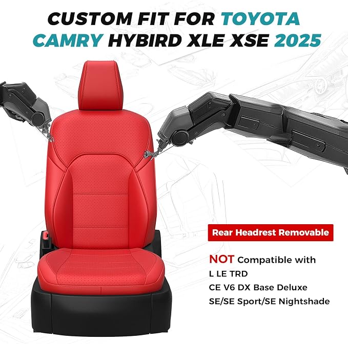 for Toyota Camry Seat Covers XSE XLE 2025 - Image 2