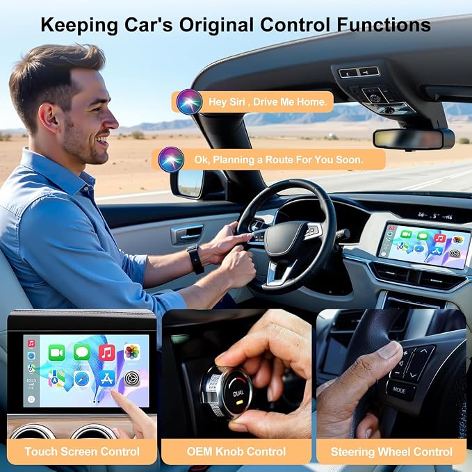 XHU Wireless CarPlay Adapter for Apple CarPlay Wireless Adapter 2025 Upgraded - Image 2