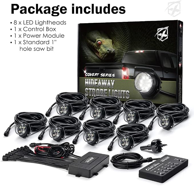 Xprite Amber Green LED Hideaway Strobe Lights Kit 20 Flashing Patterns - Image 7
