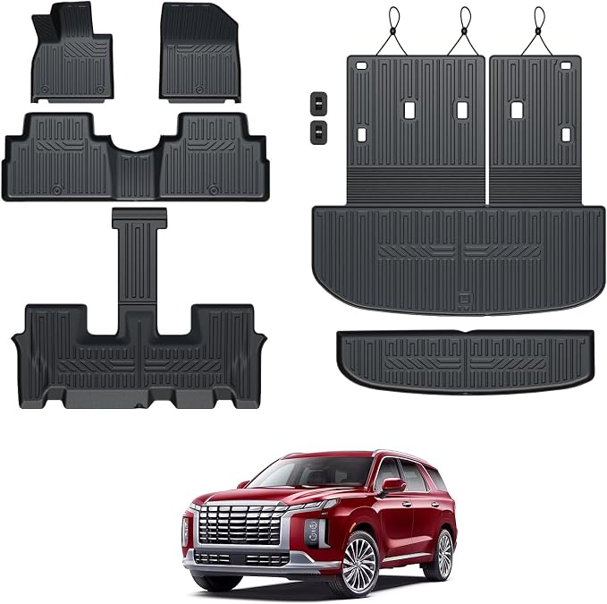 GALVAGNIATE Floor Mats for 2020-2024 2025 Hyundai Palisade 7-seat/8-seat Trunk by GALVAGNITE
