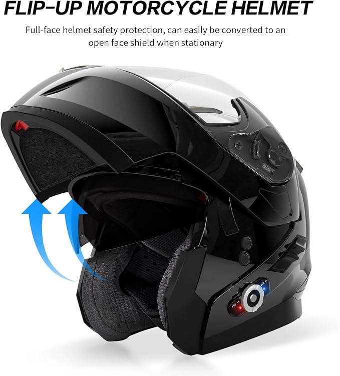 Motorcycle Helmet Bluetooth 5.0 Integrated New EPS FreedConn BM2-S Modular Flip - Image 5