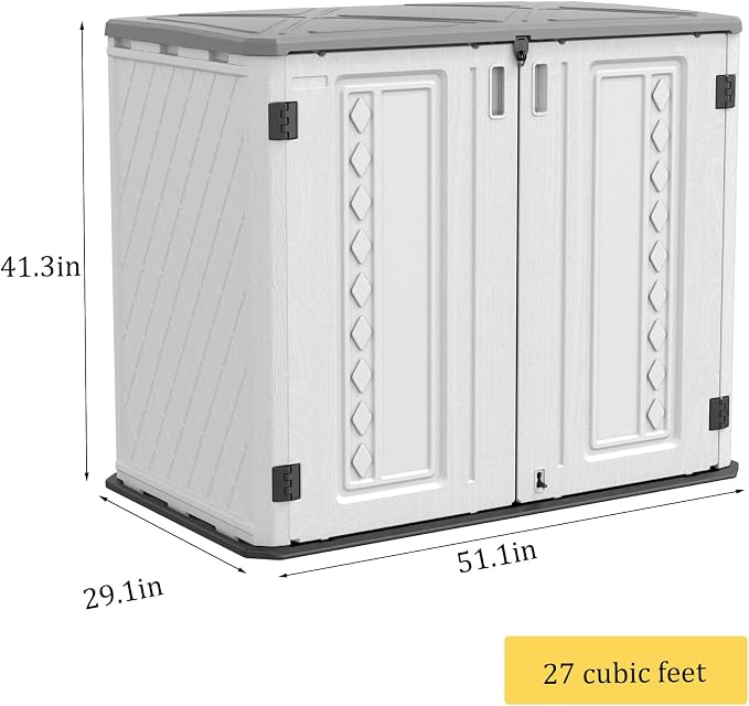 HOMSPARK Storage Shed Weather Resistance, Outdoor Storage Cabinet - Image 6