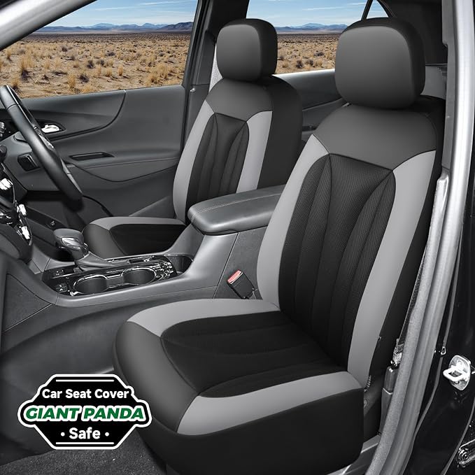 GIANT PANDA Fit Chevy Silverado 1500 2500 3500 Front Car Seat Cover, 3D Air - Image 2