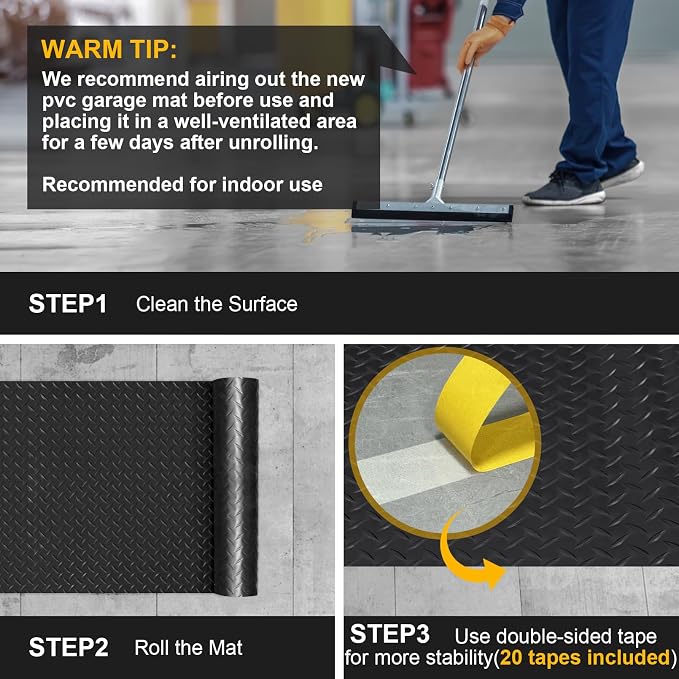 7.5x20 FT Garage Floor Mat, 2.8mm Thickened Flooring Roll - Image 8