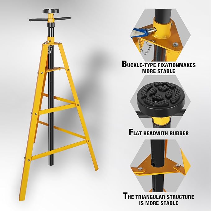 YELLOW JACKET Underhoist Support Stand 2 Ton Capacity, Lifting from 53" to 84" - Image 5