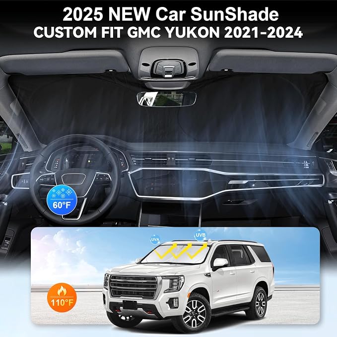 Custom Windshield Sunshade for 2021 2022 2023 2024 2025 GMC Yukon XL - Image 4