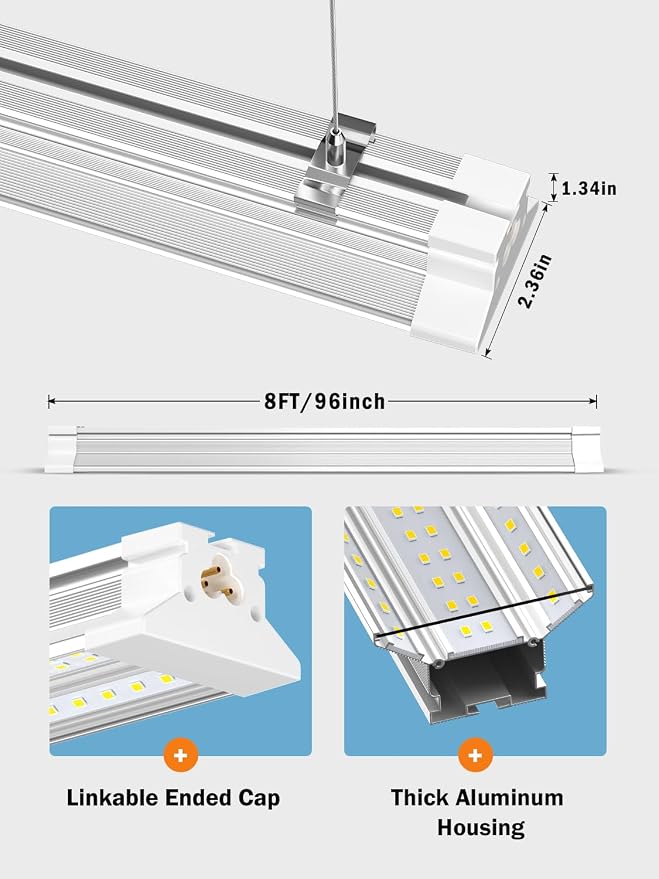 Super Bright New Upgrade Hanging | Surface Mount 8' 120w 5000k 20000lm 8ft Led - Image 5