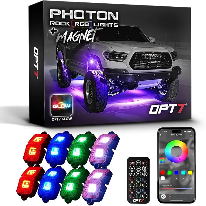 OPT7 Photon RGB LED Magnet Rock Lights by OPT7