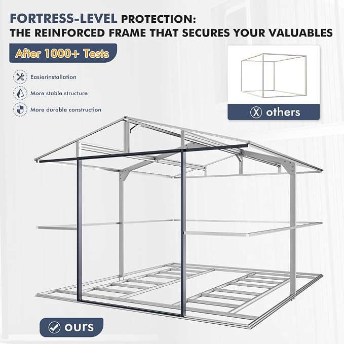 10x12 Metal Shed with Floor Frame Kit & Reinforced Construction - Image 5