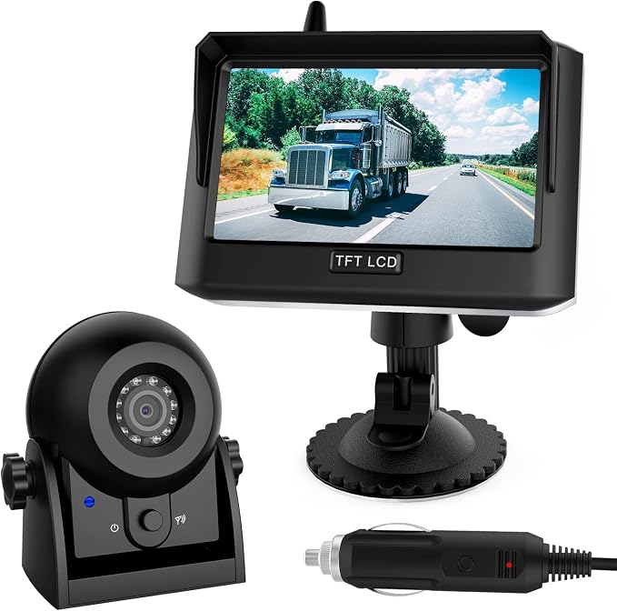 Magnetic Wireless Trailer Backup Camera System, 4.3inch TFT LCD Monitor & IP68 by MHCABSR