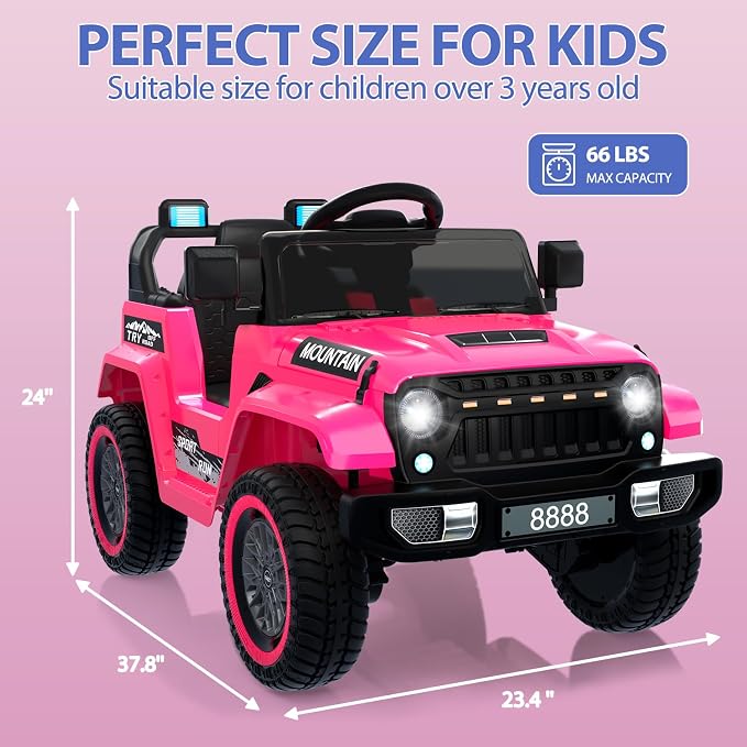 12V Kids Ride On Truck Car, Battery Powered Electric Vehicles - Image 5