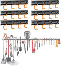 3-H 6×16" All Metal Garden Tool Organizer Wall Mount, Broom Holder Wall Mount by 3-H