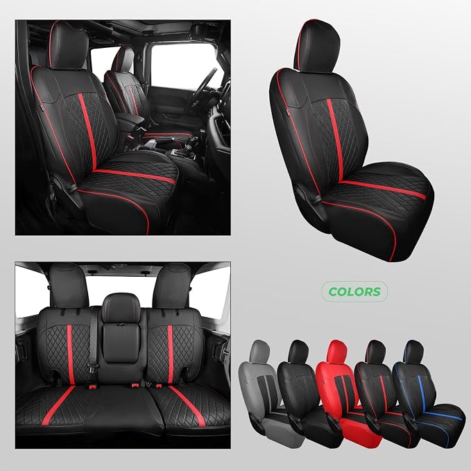 for Jeep Wrangler Seat Covers 4Door JL 2018 2019 2020 2021 2022 2023 2024 2025 - Image 8