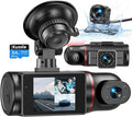 Dash Cam Front and Rear Inside, 1080P 3 Channel Dash Camera by Kussla