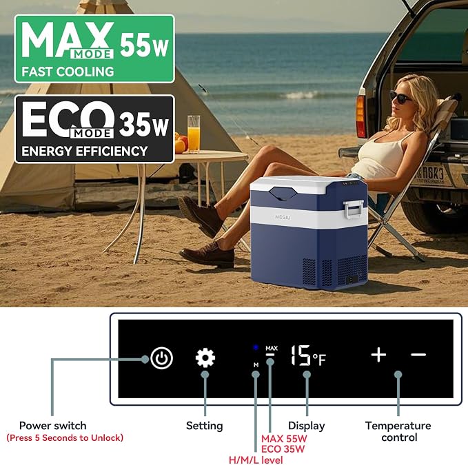 Car Fridge Portable 12V Refrigerator 40 Quart 12 Volt Freezer Compressor Cooler - Image 2